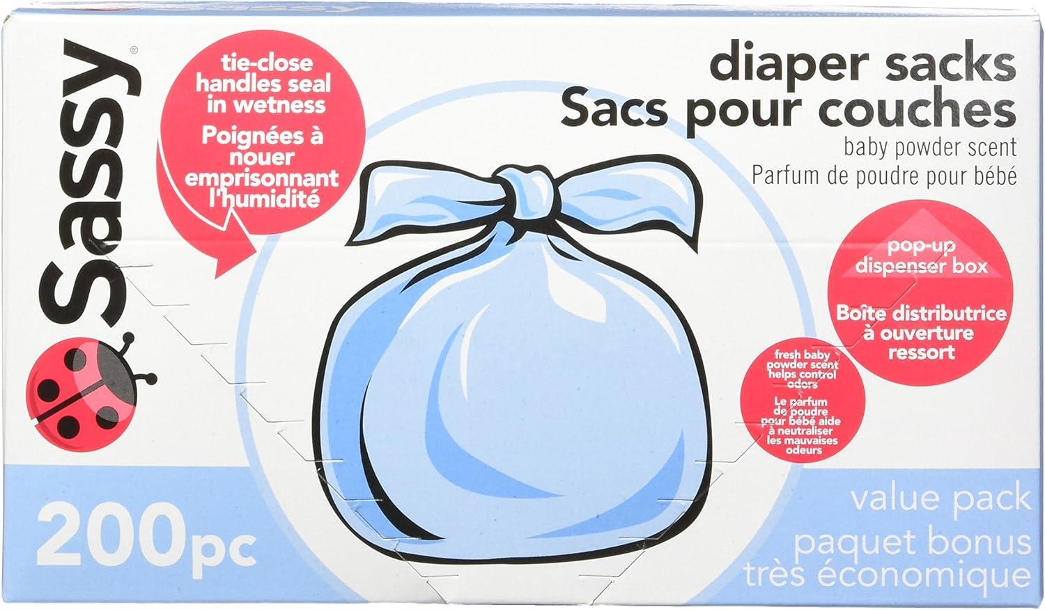 image:imageSassy Baby Disposable Diaper Sacks 200 Count Packaging may varyBlue