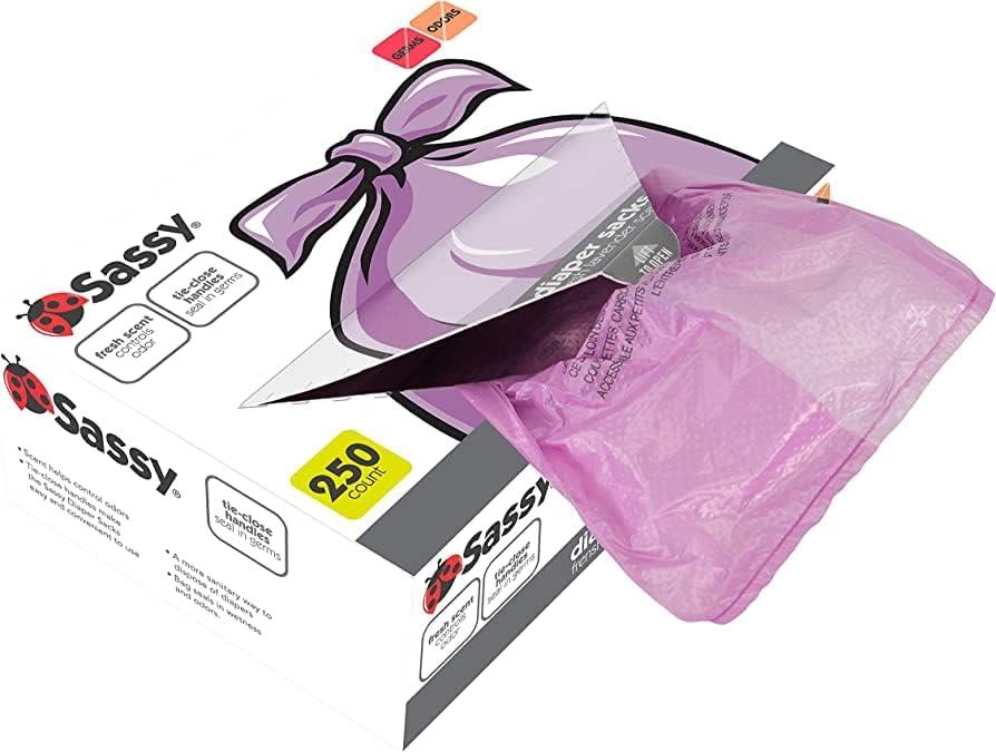image:imageSassy Baby Disposable Diaper Sacks 200 Count Packaging may varyPurple