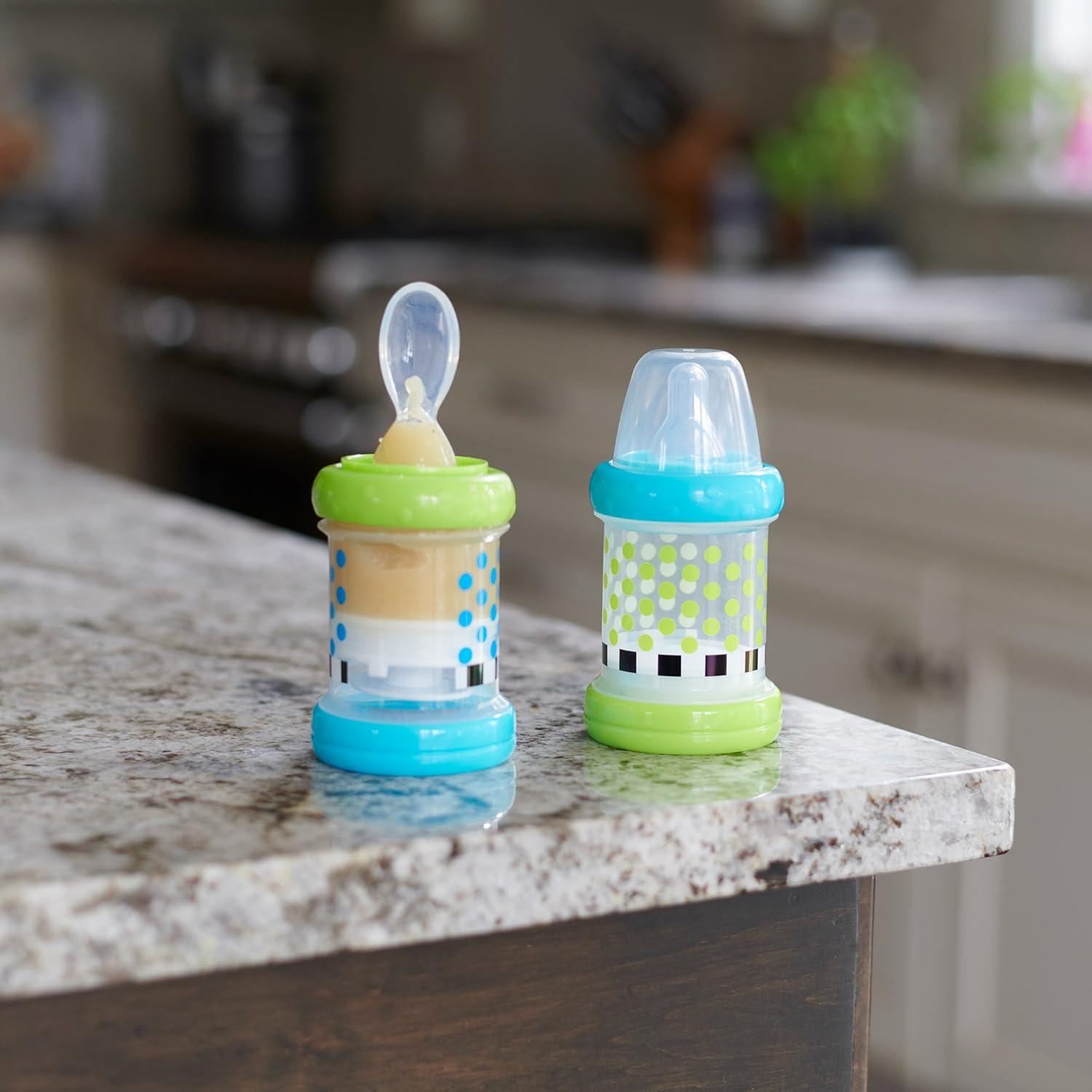 image:imageSassy Baby Food Nurser 4 Months Set of 2 4oz 100 Silicone Nipple and Spoon BPAFree2 Count Pack of 1