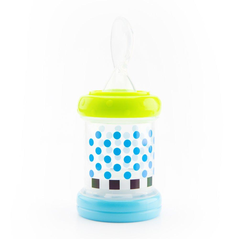 image:imageSassy Baby Food Nurser 4 Months Set of 2 4oz 100 Silicone Nipple and Spoon BPAFree2 Count Pack of 1