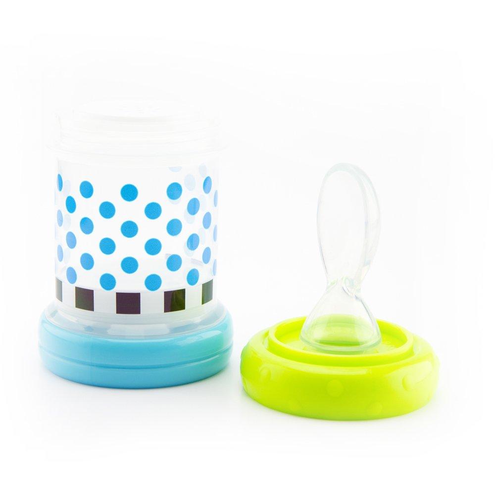 image:imageSassy Baby Food Nurser 4 Months Set of 2 4oz 100 Silicone Nipple and Spoon BPAFree2 Count Pack of 1