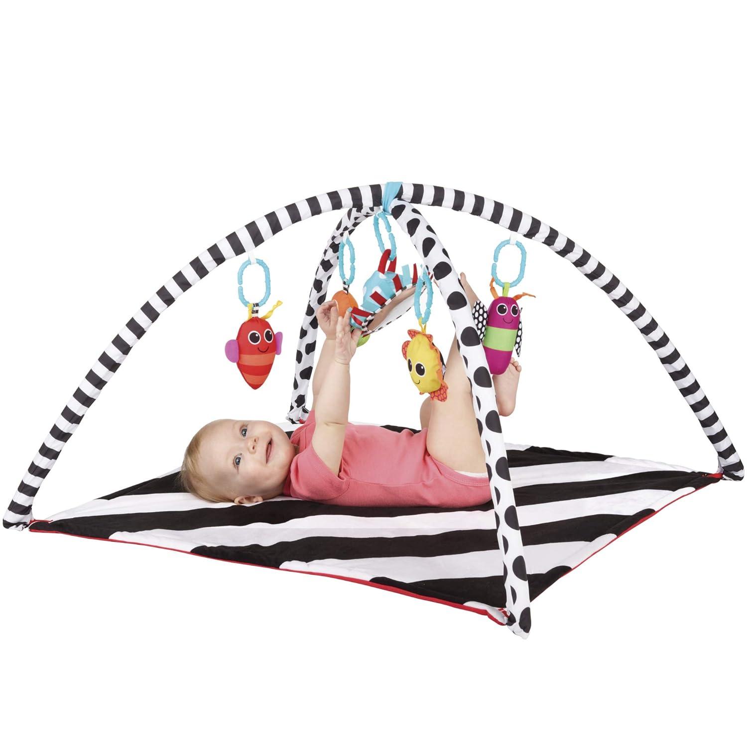 image:imageSassy Black amp White Tummy Time Playmat for Tummy or Back Play with Detachable Toys Ages 0 Months