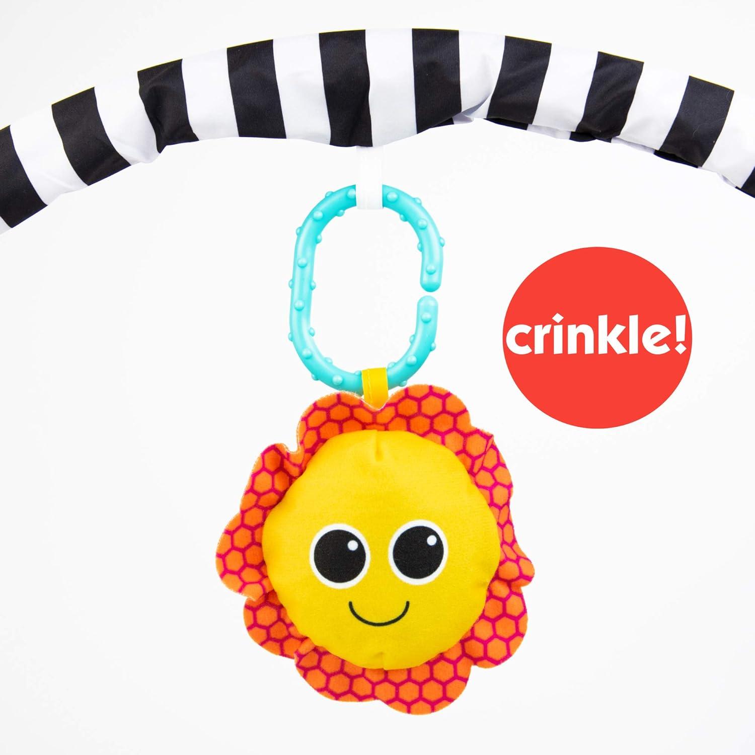 image:imageSassy Black amp White Tummy Time Playmat for Tummy or Back Play with Detachable Toys Ages 0 Months