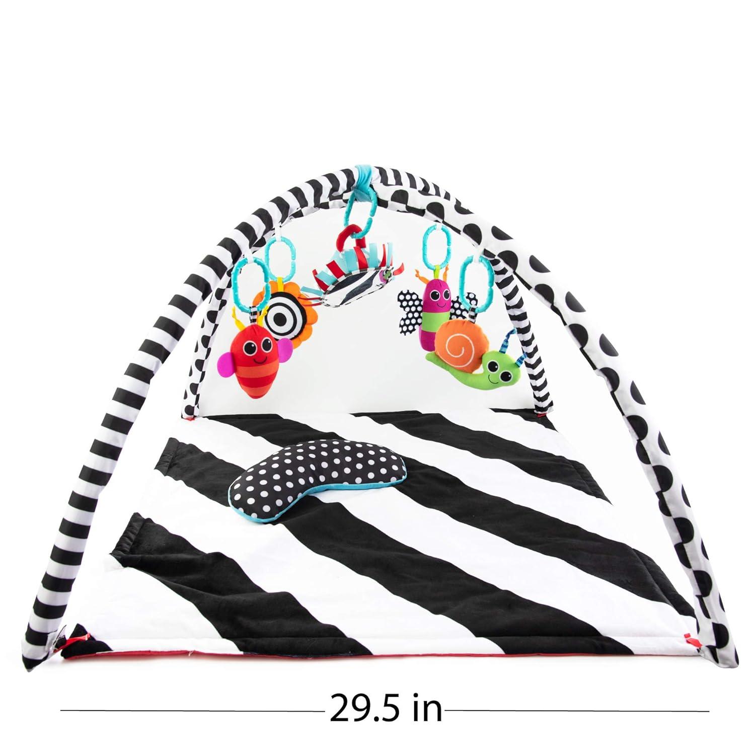 image:imageSassy Black amp White Tummy Time Playmat for Tummy or Back Play with Detachable Toys Ages 0 Months