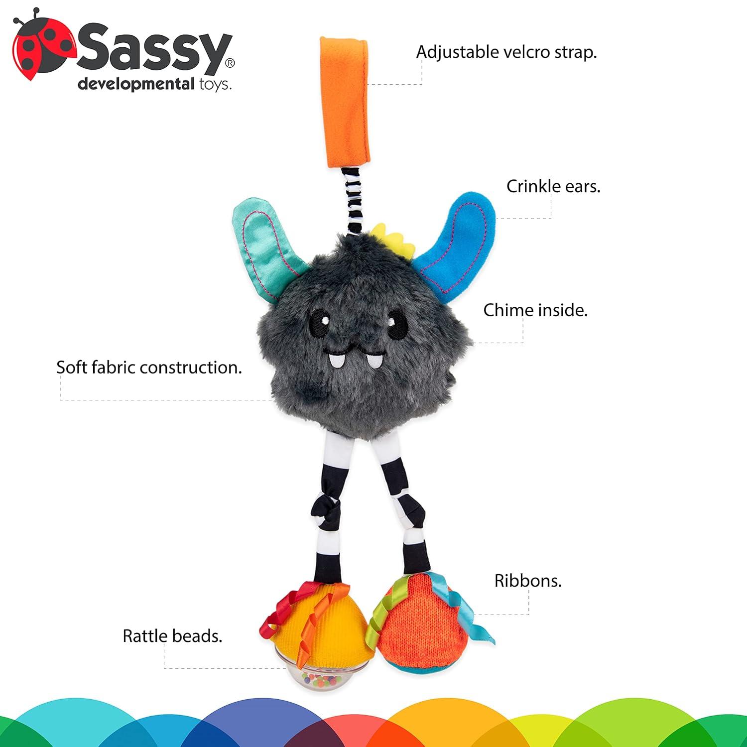 image:imageSassy Confetti Yeti Chime Toy Hanging Developmental Attachable Toy Ages 0 Months and Up