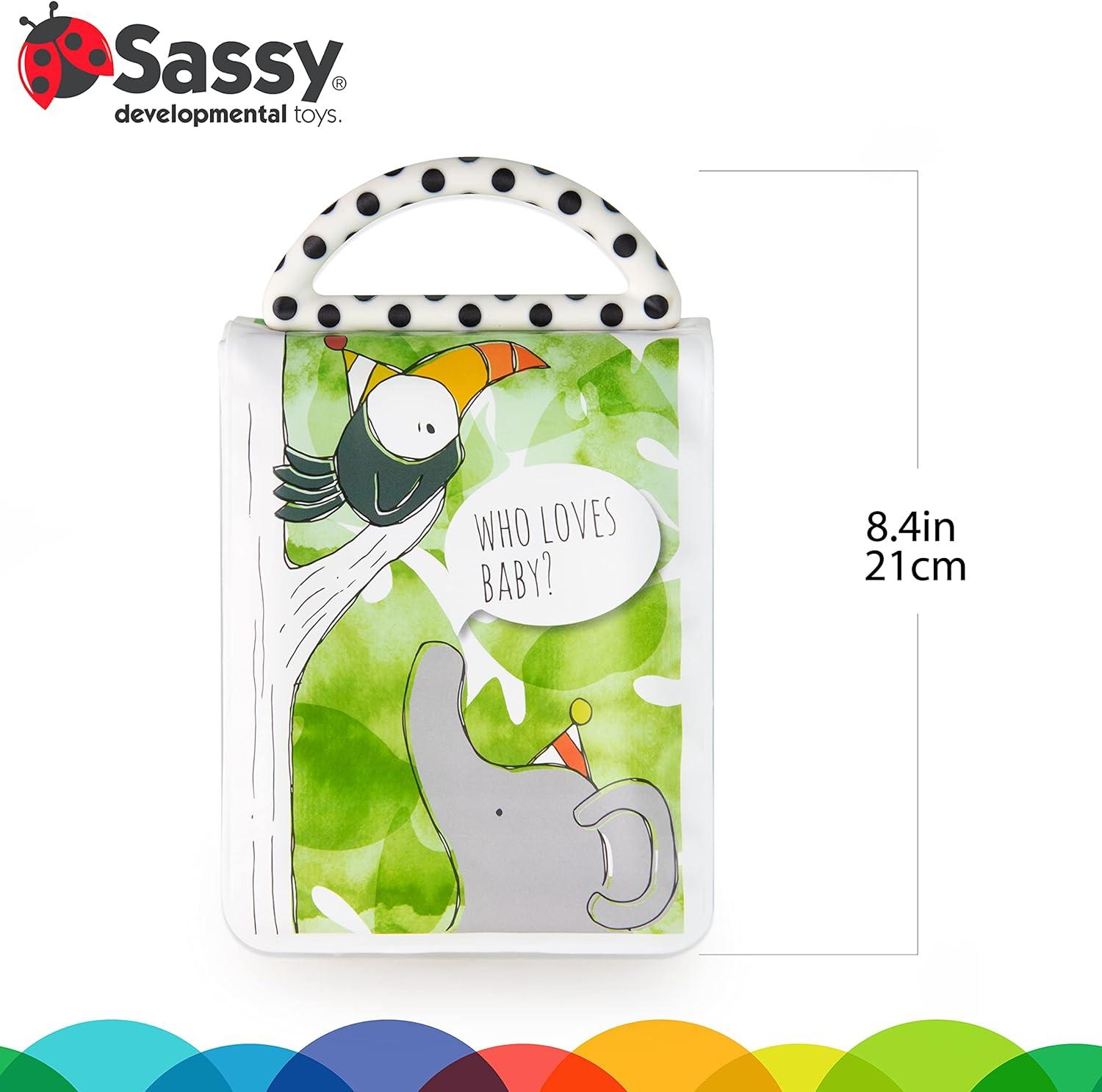image:imageSassy Developmental Look Book Photo Album High Contrast Colors and Patterns Drool Resistant Pages Hold Photos 0 Months1 Count Pack of 1