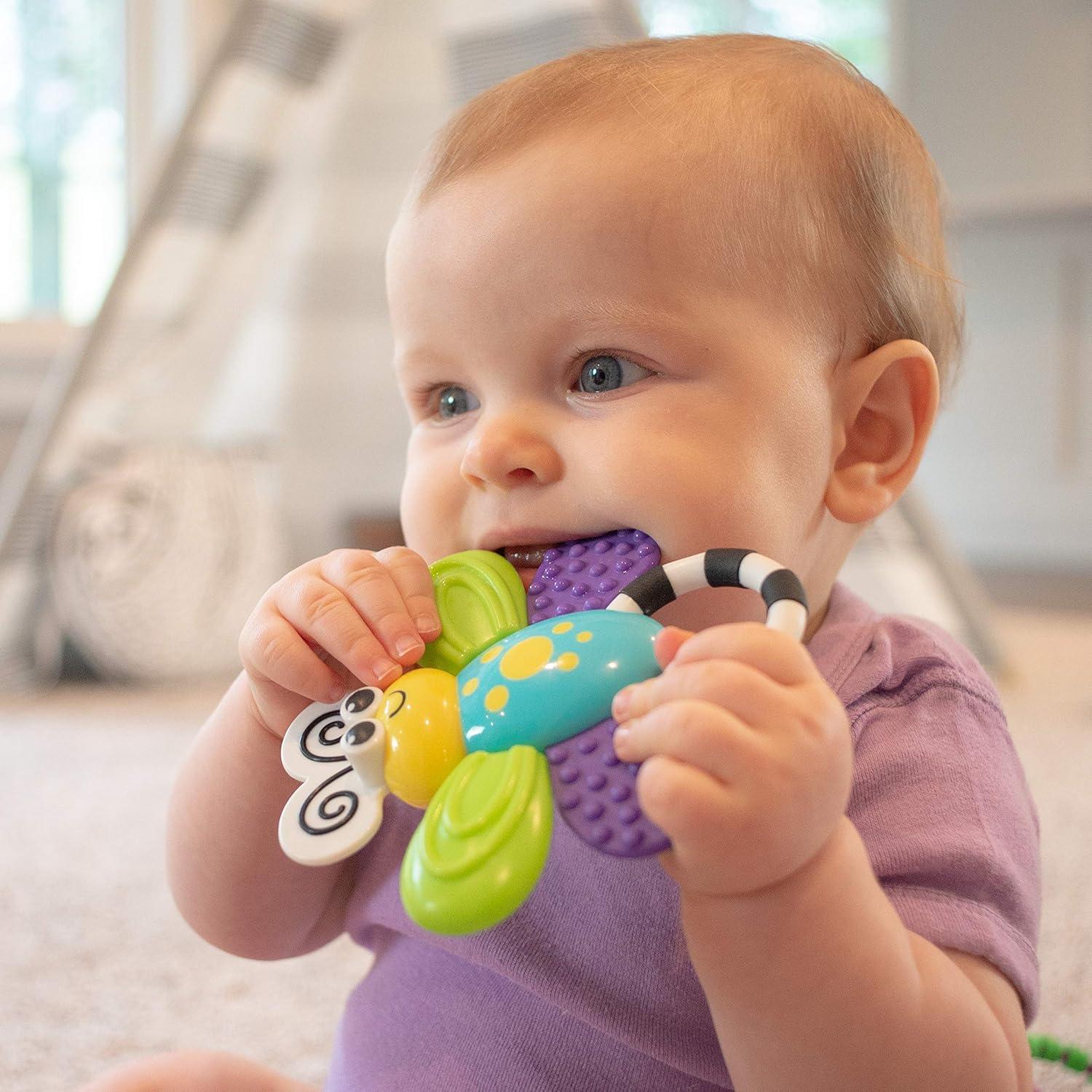 image:imageSassy Flutterby Teether WaterFilled Teether Soothes Gums Variety of Textures Massage Gums For Ages 3 Months and Up 80106Flutterby