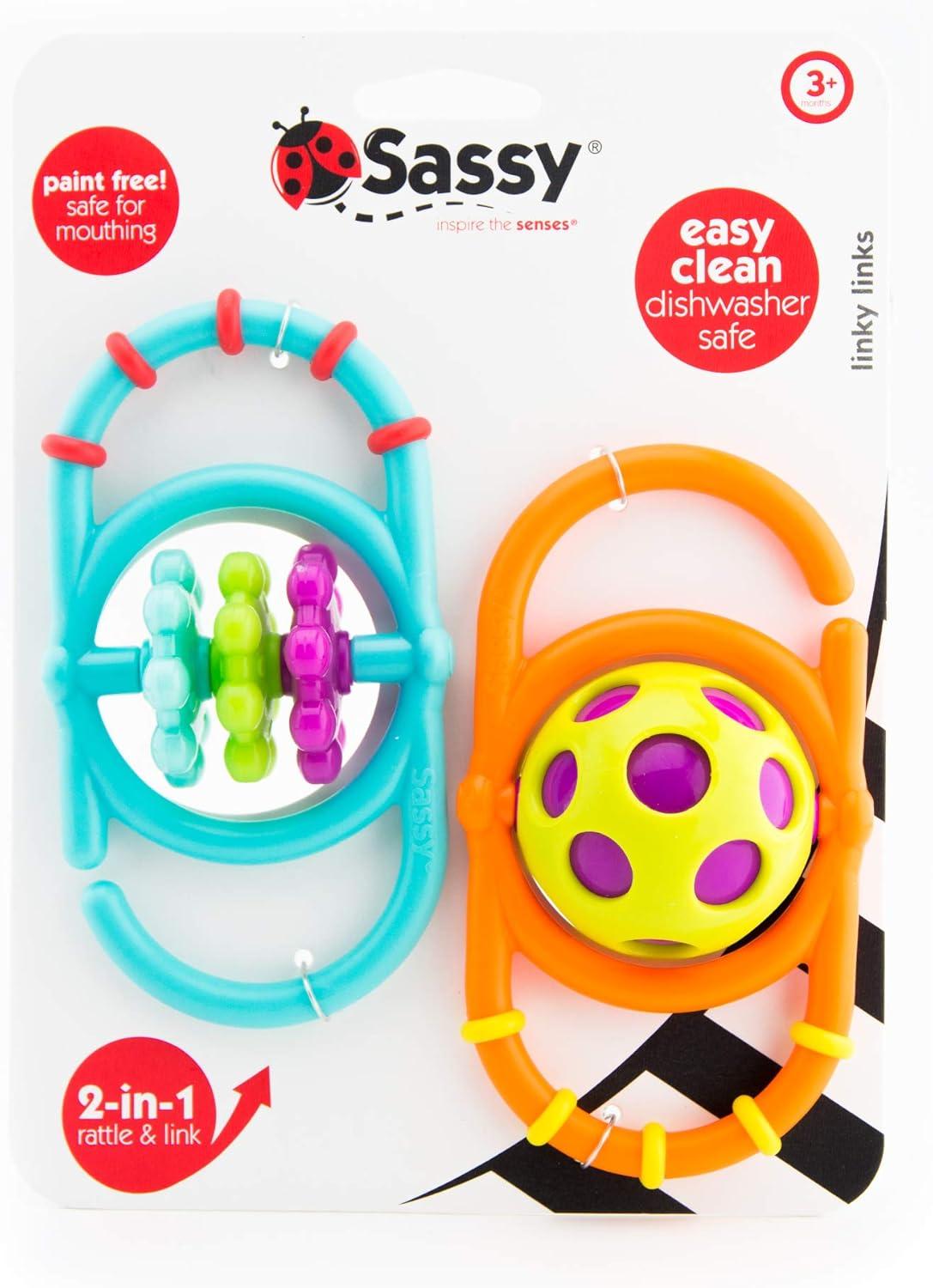 image:imageSassy Linky Links Rattle Set Use Apart or Link Together 2 Pack for Ages 3 Months2 Piece Set Pack of 5
