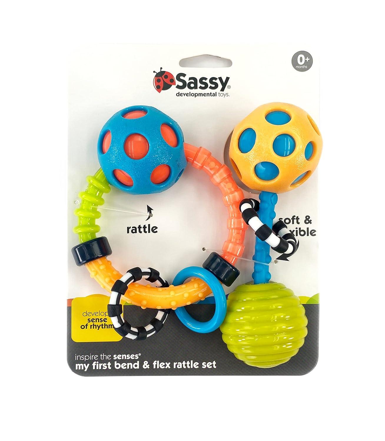 image:imageSassy My First Bend amp Flex Rattle Set 2 Piece for Ages 0 Months2 Piece Gift Set