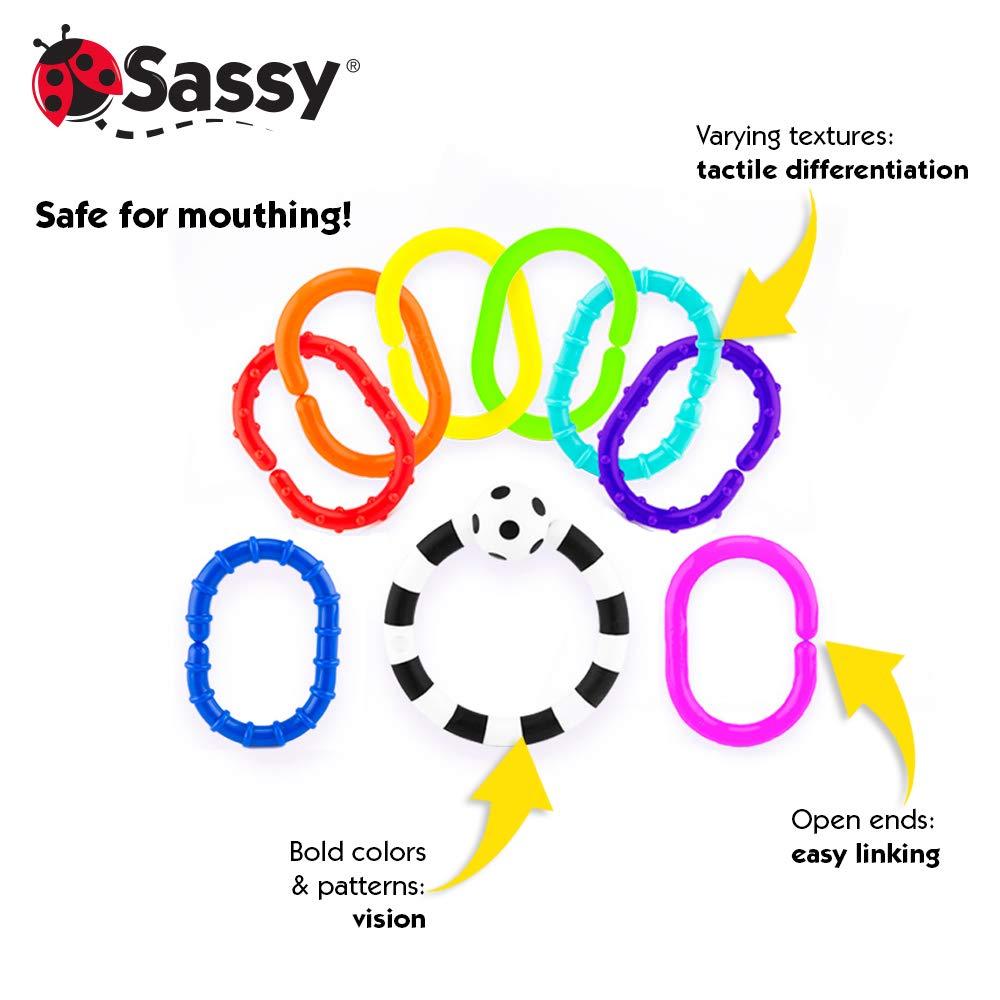 image:imageSassy Ring O Links 9 Piece Set Links for Stroller or Carrier Seat 0 MonthsMulticolorAssorted