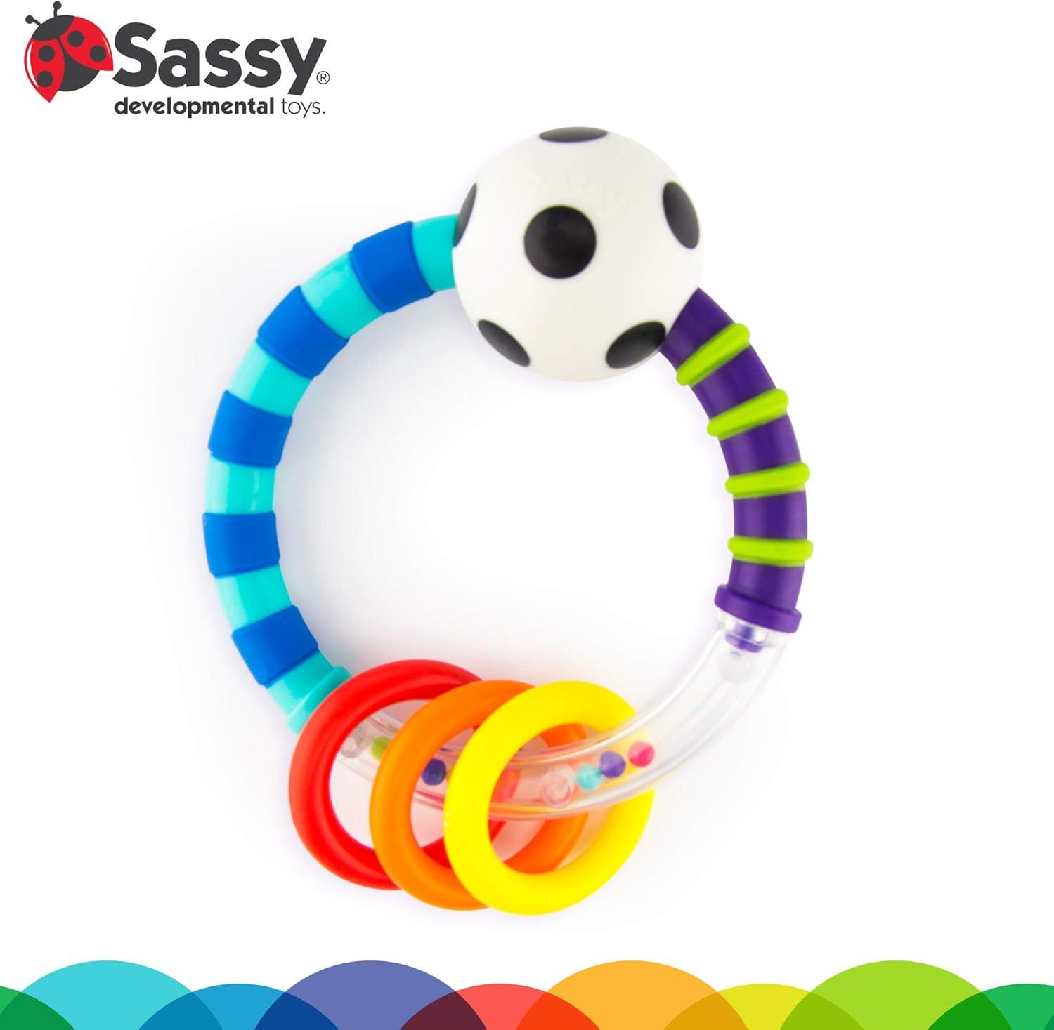 image:imageSassy Ring Rattle Developmental Baby Toy for Early Learning High Contrast For Ages Newborn and Up1 Count Pack of 1