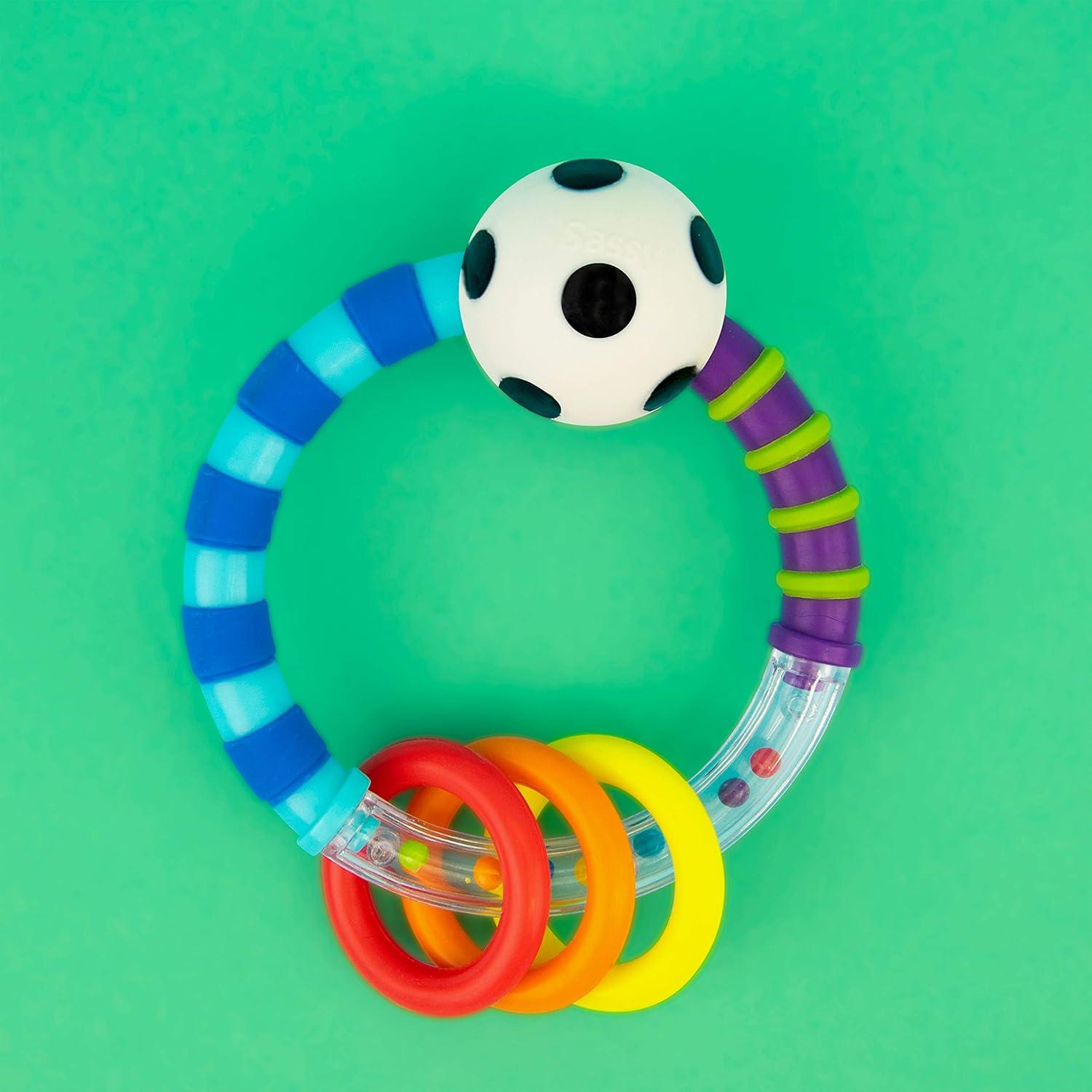 image:imageSassy Ring Rattle Developmental Baby Toy for Early Learning High Contrast For Ages Newborn and Up1 Count Pack of 1