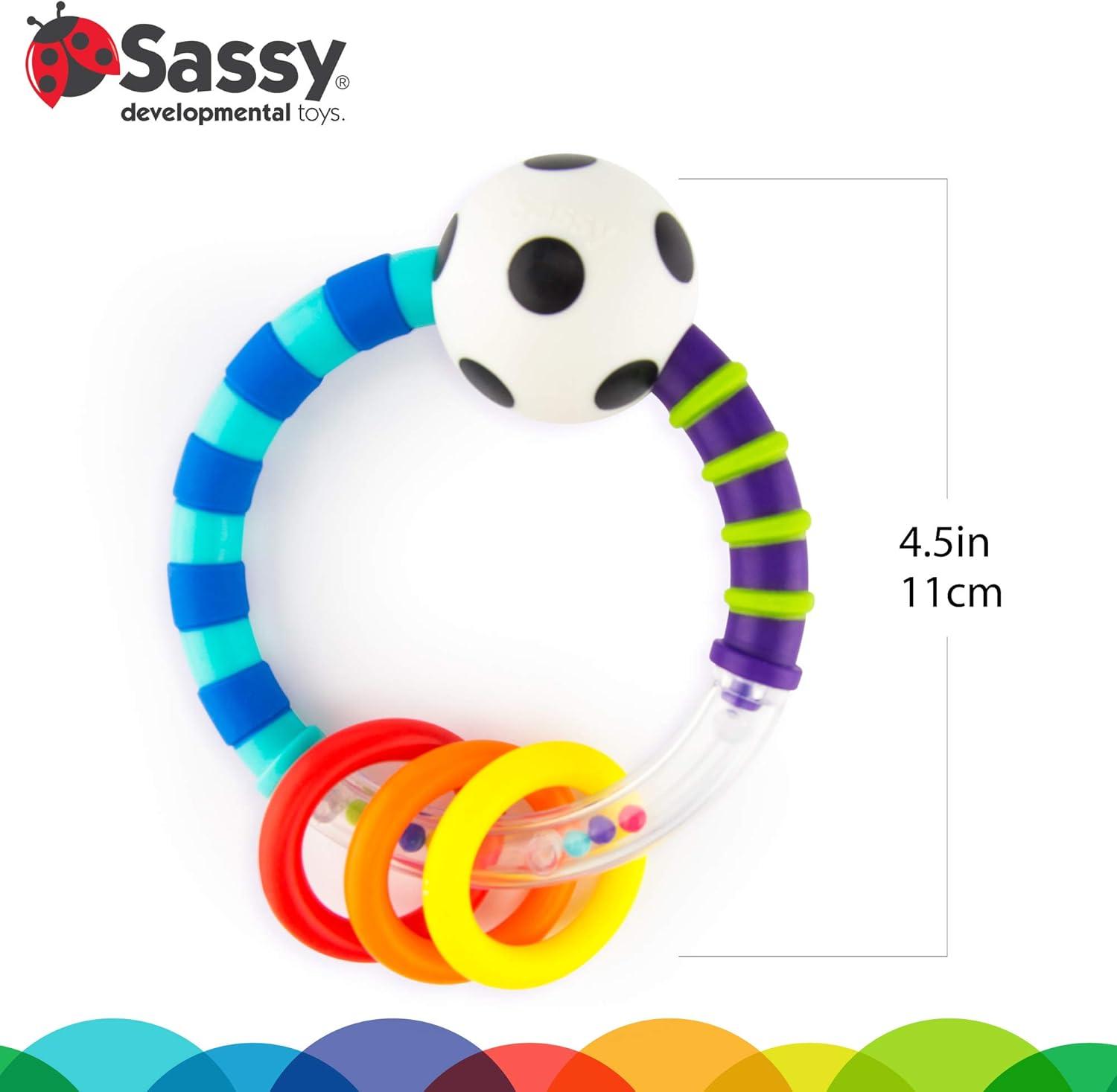 image:imageSassy Ring Rattle Developmental Baby Toy for Early Learning High Contrast For Ages Newborn and Up1 Count Pack of 1