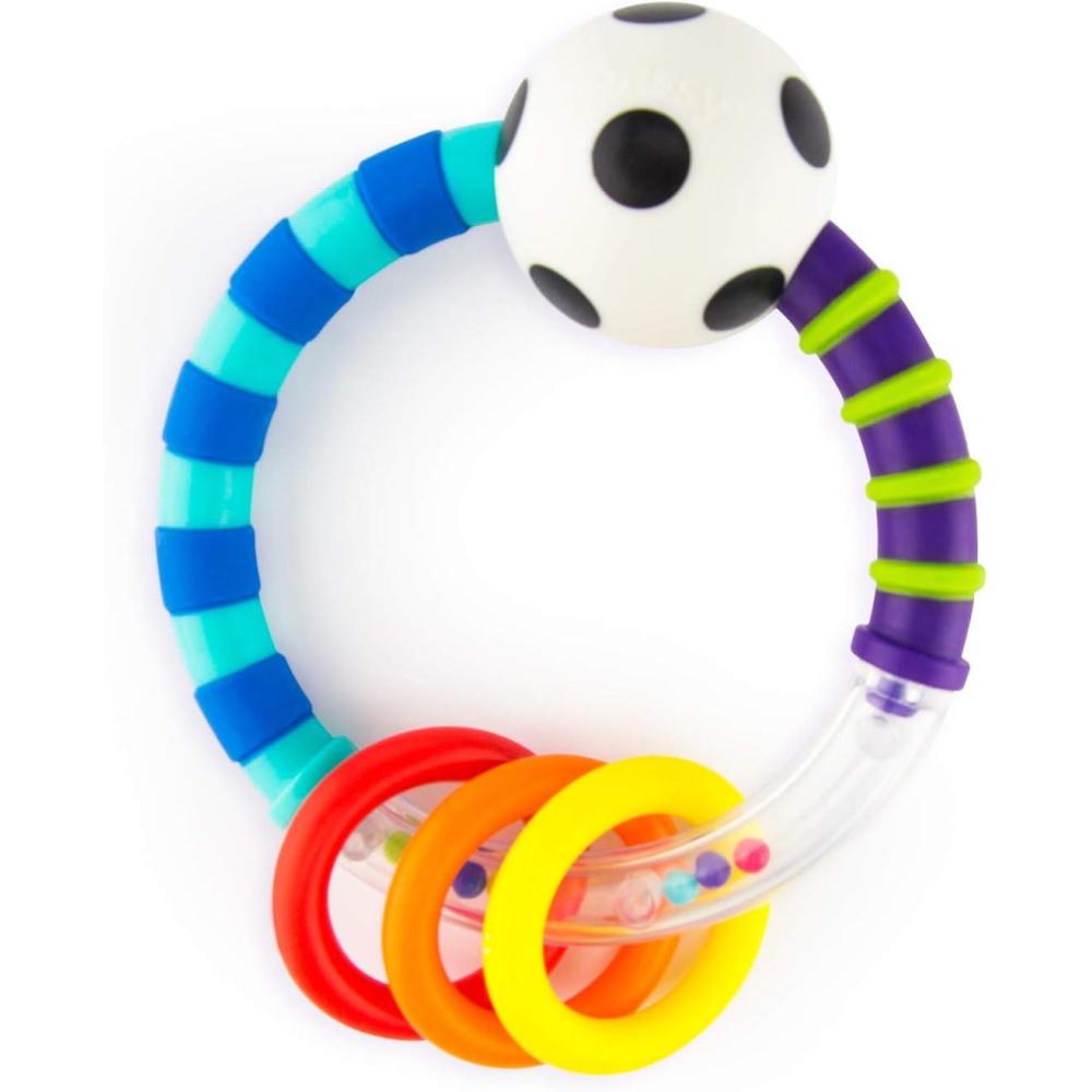 image:imageSassy Ring Rattle Developmental Baby Toy for Early Learning High Contrast For Ages Newborn and Up1 Count Pack of 1