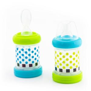 Sassy Baby Food Nurser – 4+ Months Set of 2- 4oz 100% Silicone Nipple and Spoon BPA-Free(2 Count (Pack of 1))