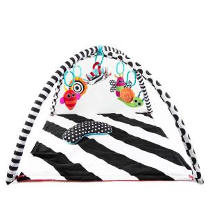 Sassy Black & White Tummy Time Playmat for Tummy or Back Play with Detachable Toys, Ages 0+ Months