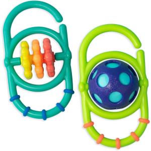 Sassy Linky Links Rattle Set, Use Apart or Link Together – 2 Pack, for Ages 3+ Months(2 Piece Set)