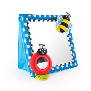 Sassy Tummy Time Floor Mirror, Developmental Baby Toy, Newborn Essential, Great Shower Gift, 0+ months(Blue)